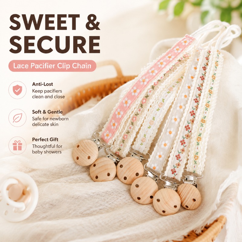 Baby Products Dropshipping - Lace Pacifier Clip Chain for Newborn